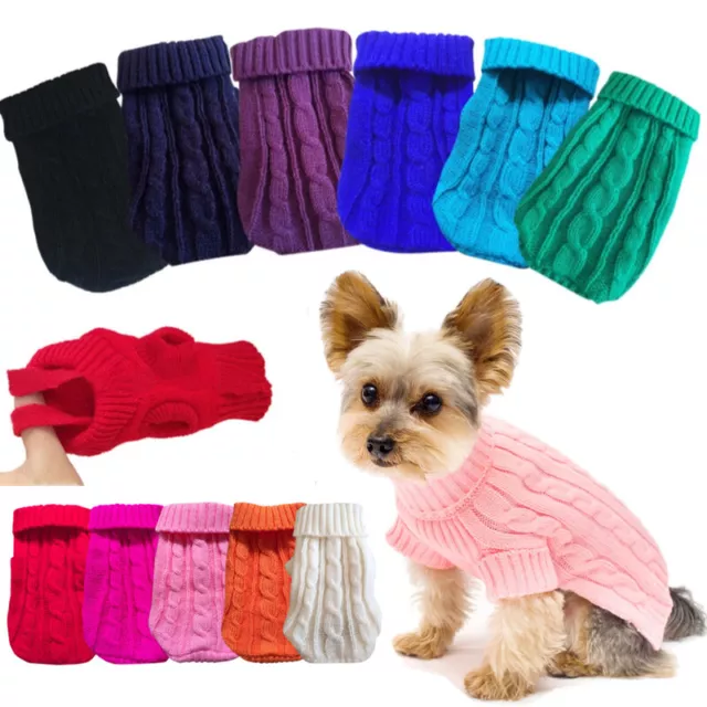 ❀ Dog Cat Sweater Jumper Winter Warm Pet Clothes Puppy Chihuahua Knitted Coats