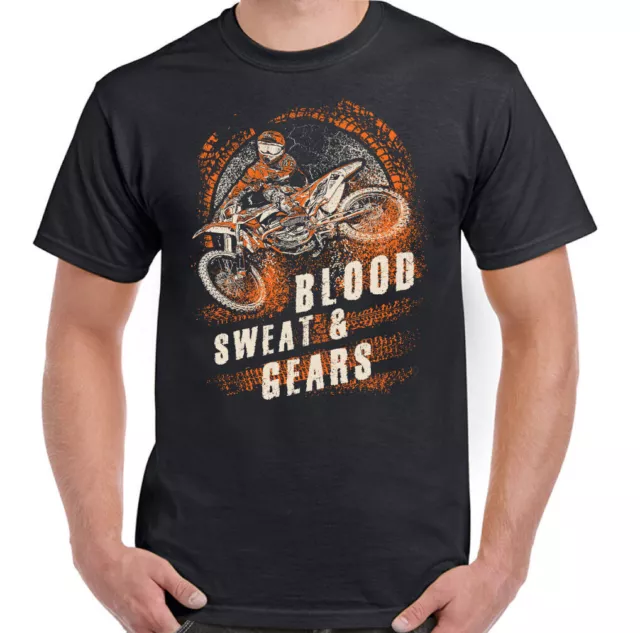 Blood Sweat And Gears Da Uomo Divertente Motocross Moto Motox Dirt Bike
