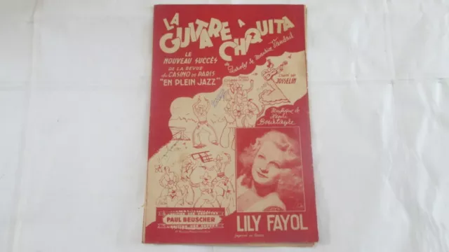 ancienne partition la guitare a chiquita lily fayol dans son jus