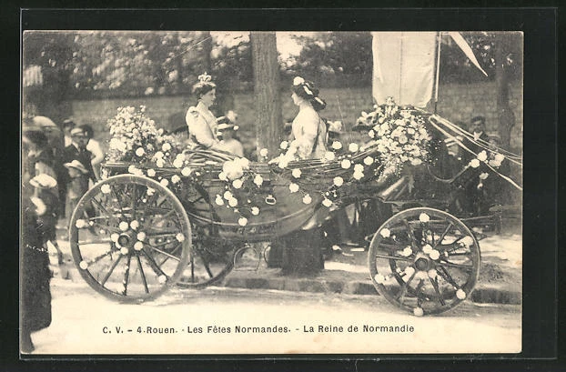 CPA Rouen, Les Fêtes Normandes, The Queen of Normandy