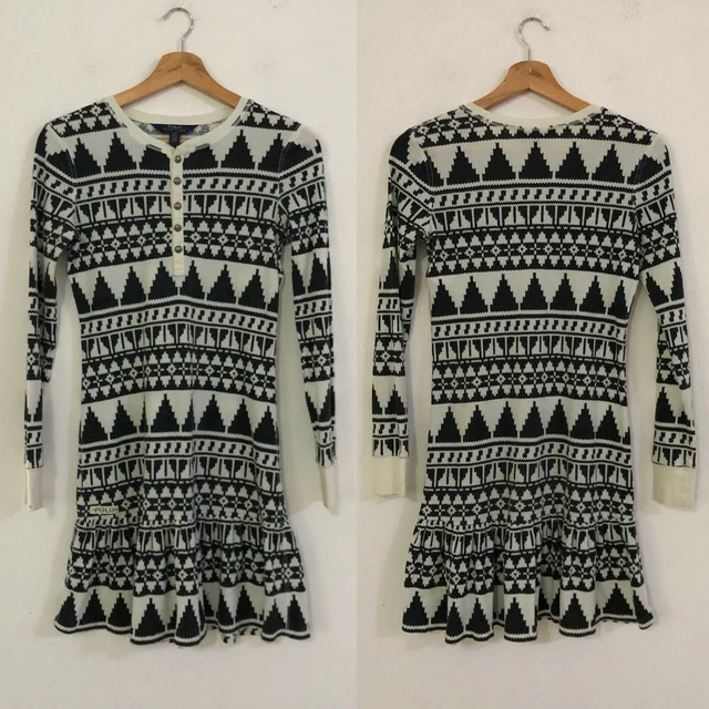 RALPH LAUREN Vestito abito per bambina ragazza bianco nero Tg 12/14 Anni