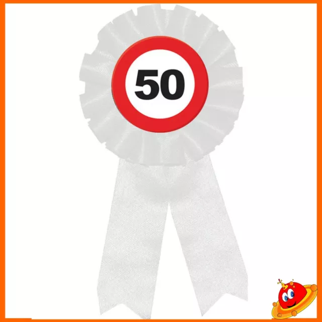 SPILLA COCCARDA GLITTER Compleanno 50 anni scherzo Party Festa EUR