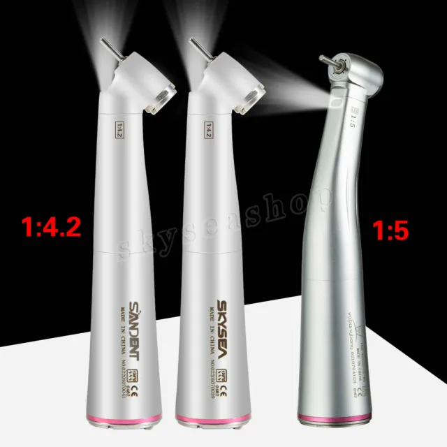 NSK Style Dental 1:5 / 1:4.2 45 Degree Fiber Optic Contra Angle Handpiece Red