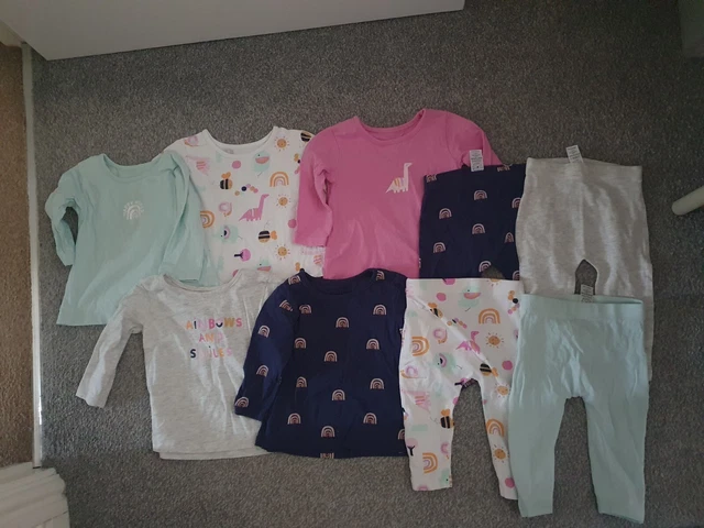 Baby Girl Outfit Bundle - 5 x tops, 4 x leggings - Size 3-6 months George
