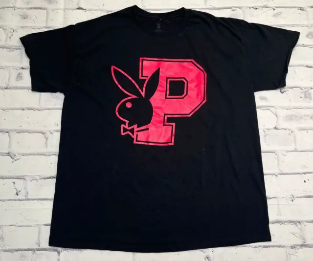 Playboy Shirt Men's XL Black Playmate Punk Bunny Logo Punk Grunge Y2k