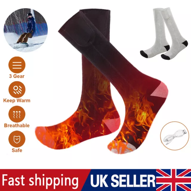 Electric Heated Socks Boot Feet Warmers USB Rechargable Battery Warm Sock