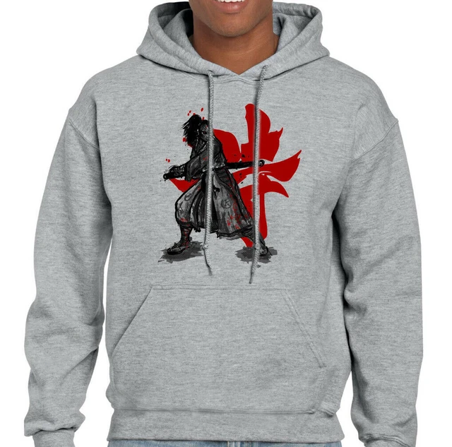Samurai Warrior Mens Martial Arts Hoodie MMA Training Top Sword Kanta Japan