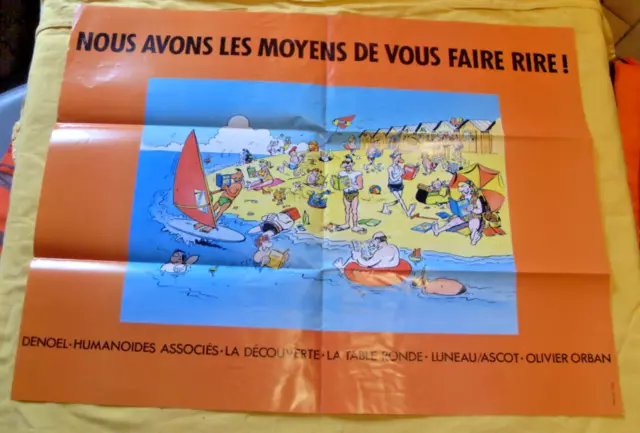 ancienne affiche publicitaire  Les éditeurs de bandes Dessinées_ années 1980-TBE