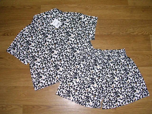 Pigiami pigiami per ragazze nuovi con etichette stampa leopardata beige età 3 98 cm NUOVI