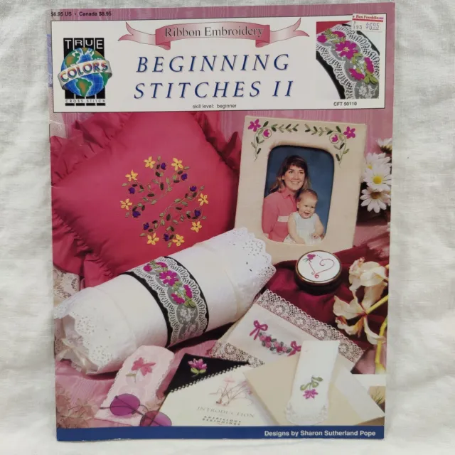 Libro de instrucciones bordado de cinta puntos de inicio 2 - 1994 de colección colores verdaderos colores