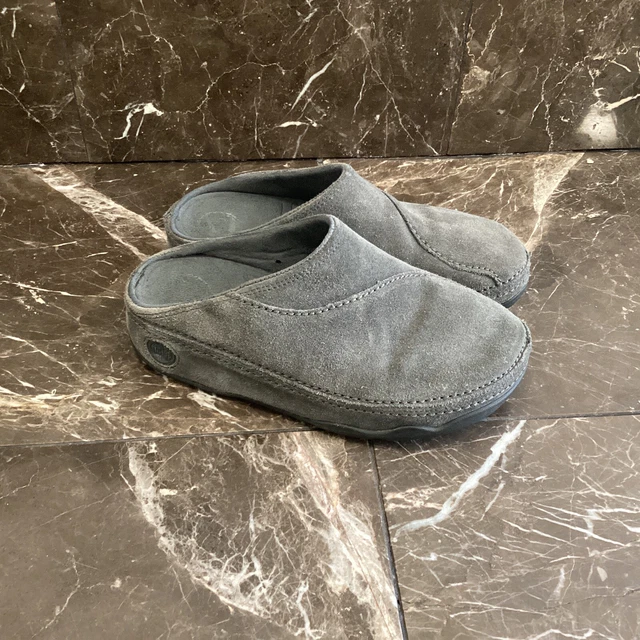 Fit Flop Gogh Gray Suede Slip On Walking Clogs Shoes 113-077 Women’s Size 6