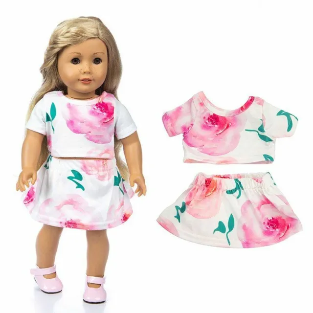 Doll Dress Fashion Flower Clothes For American Girl Dolls 18" Accessories Gift