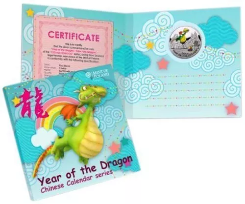 Niue 1$ 2012  Year Dragon-Color  16,81 Gr. Silber Proof