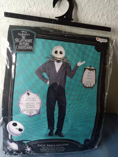 Nightmare Before Christmas Jack Skellington Deluxe Adult Costume Halloween Sz...