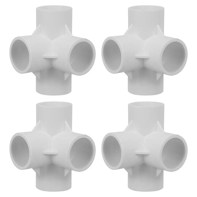 4 Pcs PVC-Rohrverschraubung Wasserrohr Plastikschlauch Rohrverbindungsstücke