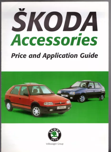 Skoda Favorit Felicia & Foreman Accessories Price List 1995 UK Market Brochure