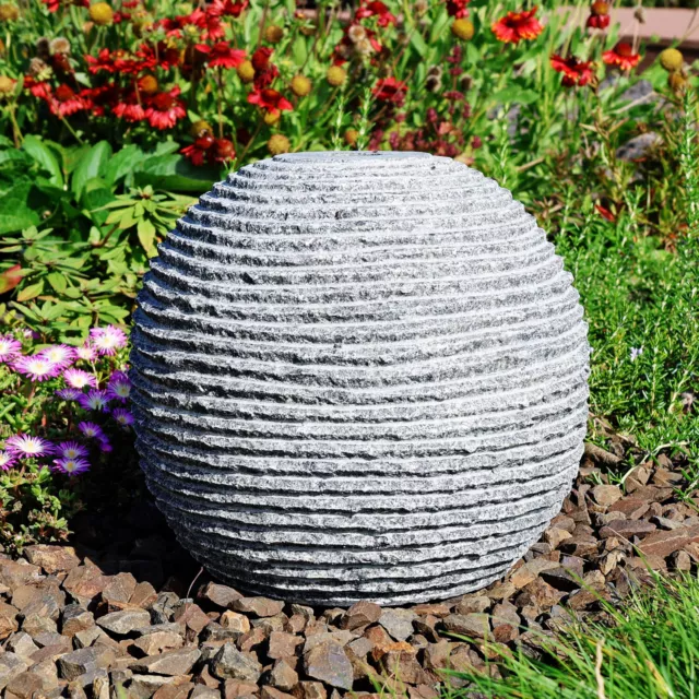CLGarden 30cm Granit Springbrunnenkugel mit Bohrung Gartenbrunnen selber bauen