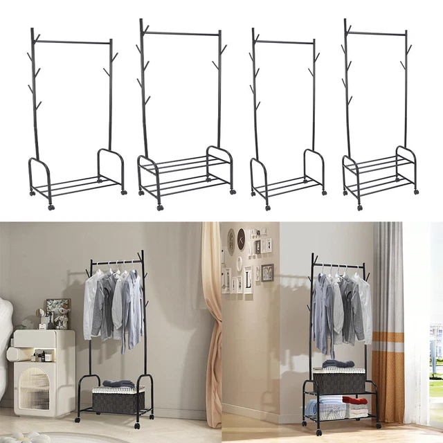 HEAVY DUTY CLOTHES Rail Rack Garment Hanging Display 1/2 Tier Rack With ...