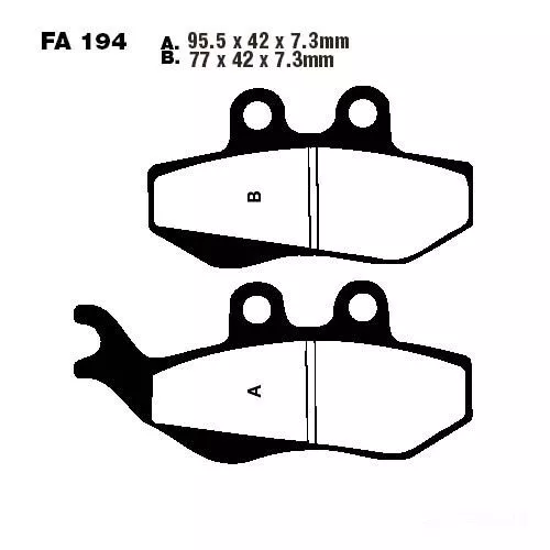 Bremsbelag Bremsbeläge EBC SFA194 vorne für Piaggio Skipper 125 2T LX 1998-2000