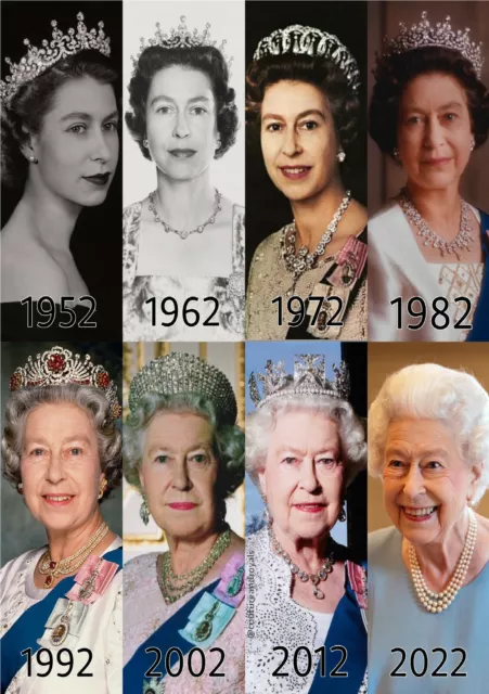 Queen Elizabeth Ii Platinum Jubilee Through The Decades Fridge Magnet 5" X 3.5"