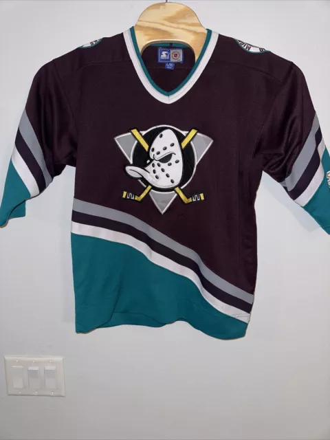 VINTAGE 90S STARTER Anaheim Mighty Ducks Mens Jersey Size XL NHL Sewn  Stitched $109.50 - PicClick