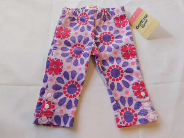 Osh Kosh B ' Gosh Bambino Pantaloni Velluto a Coste Viola Taglia 3 Mesi Nwt