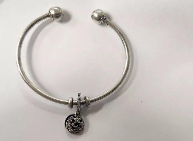 Pandora Size Medium Adjustable Open Bracelet with ily to the moon&back charm ✨️
