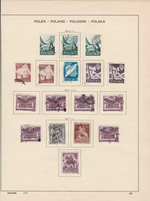 poland 1956 sport, buildings, +other  stamps page ref 17287