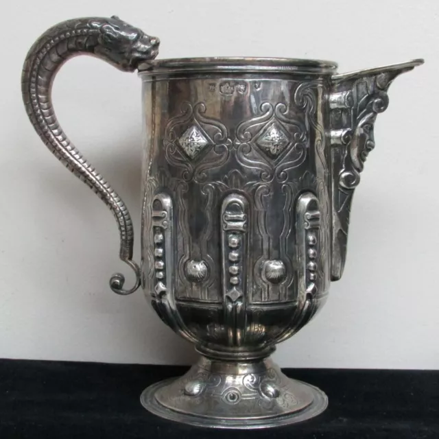 Antique Spanish Sterling Silver Aztec Mayan Inspired Sangria Wine Pour