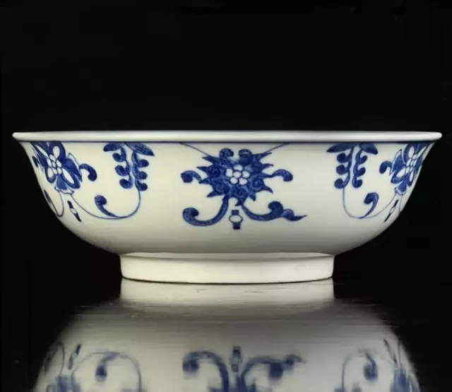 Old Rare Chinese Kangxi Marked Blue And White Porcelain Bowl (X377)