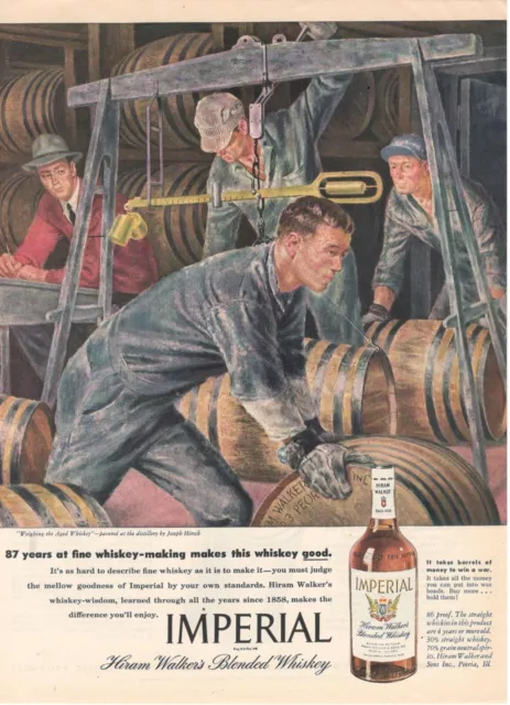 Imperial Blended Whisky Hiram WALKER'S Advertising Original 1945 Distillery