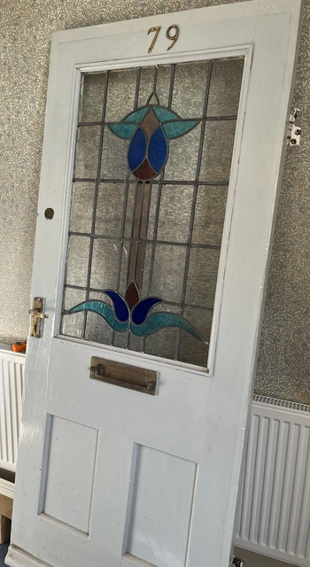 Beautiful Orginal Period Stained Glass Front Door