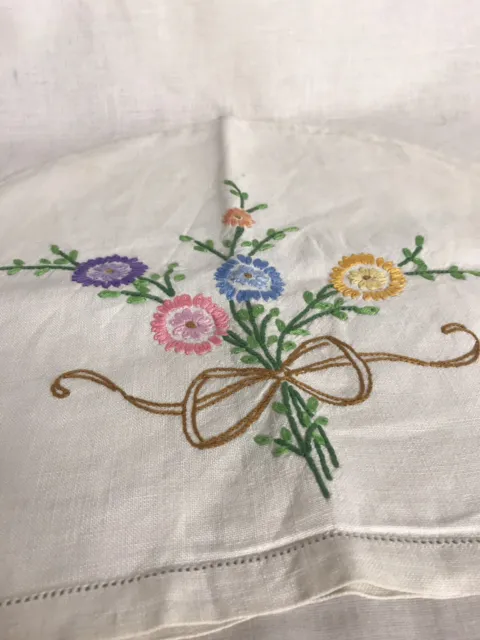 Lovely Vintage Hand Embroidered Tea Cosy Cover With Colourful Floral Pattern