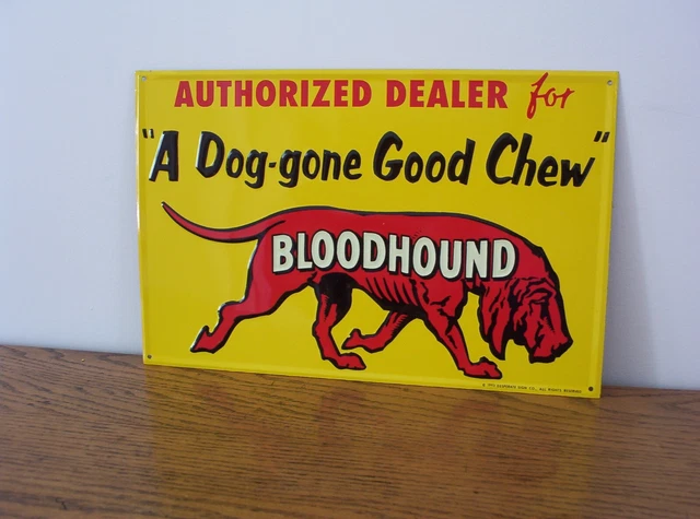 BLOODHOUND CHEWING TOBACCO dog-gone good chew metal tin sign funny metal  signs $19.58