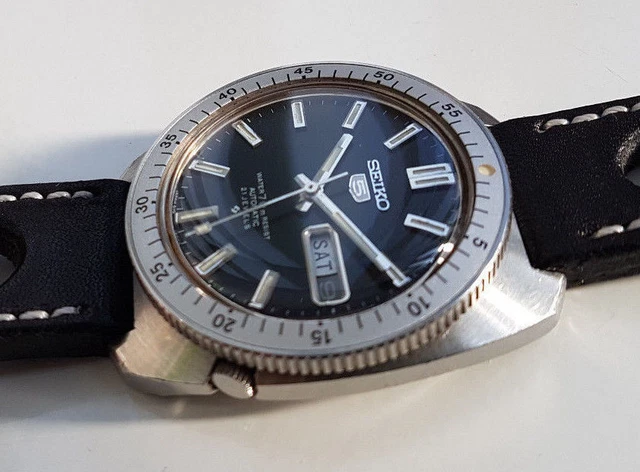 SEIKO SPORT 5 Diver Gene Kranz 6119-8460 Black Dial Very Rare Watch Vintage  1971 EUR 560,00 - PicClick FR