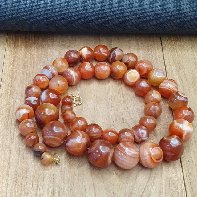 Antique Agate Eye Beads carnelian Beads Strand Necklace