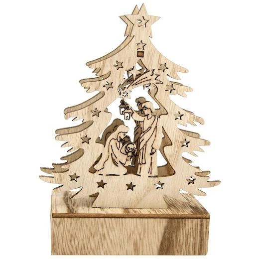 Stafil Zum Selbermachen Holz Krippe Kit mit LED Leuchten 8,8x13cm