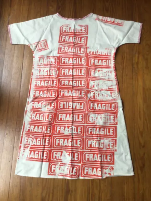 Andy Warhol style vintage ' fragile ‘ dress ...super Rare & super cool !