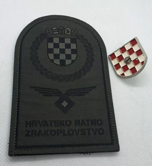 Croatian Army - HV, ARMED FORCES, CROATIAN AIR FORCE, vintage patch + badge !