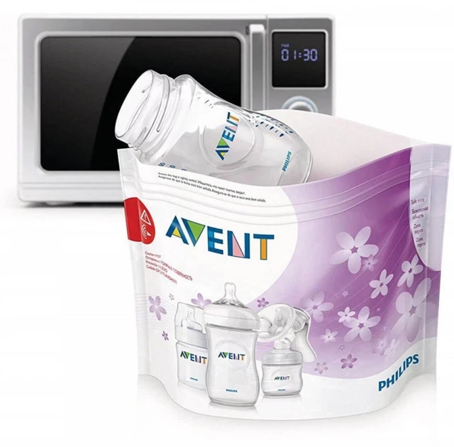 Philips Avent Microwave Feeding Bottle Steriliser Bags Steam Baby Infant 5-pack