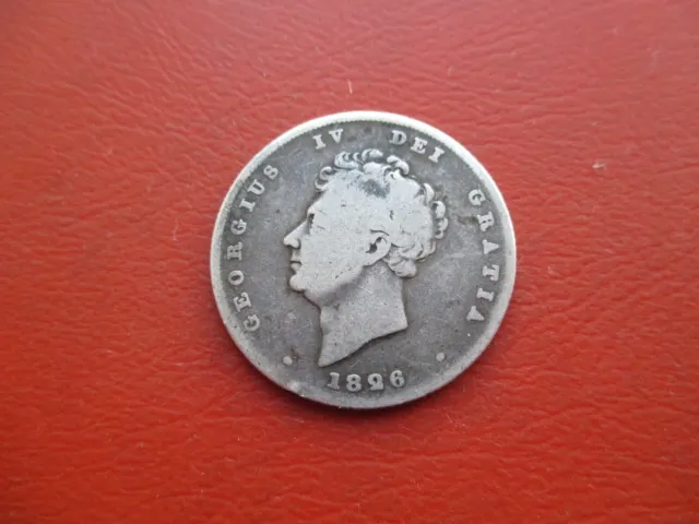 1826 - shilling - George IV - 0.925 sterling silver                  (ref  2683)