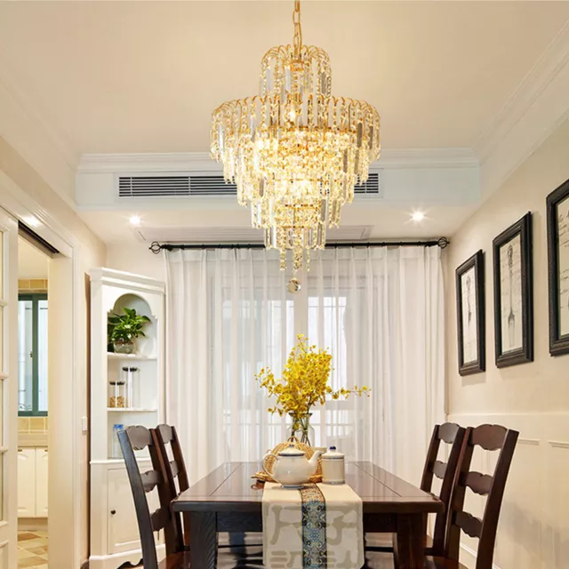Elegant Crystal Chandelier Modern Ceiling Light Pendant Fixture Lighting Lamp