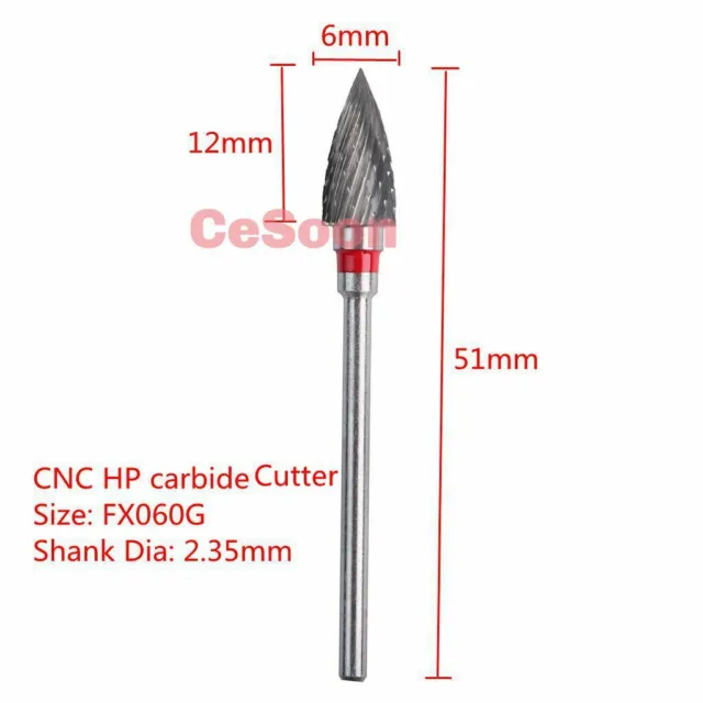 1Pcs Dental Lab Carbide Cutters HP Shank (51 mm) FX060G HP Cross Cut Cutter CNC