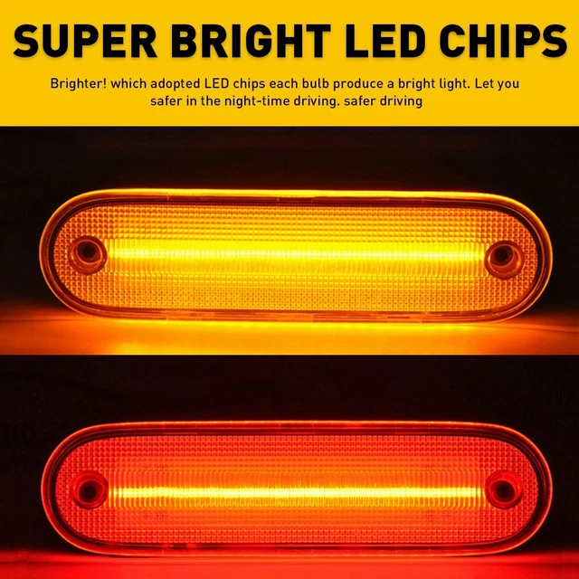 iJDM Amber/Red LED Side Marker Light For 15-2018 Mercedes W463 G-Class G550 G63 G65 AMG,Replace Front /Back OEM Sidemarker Lamps - 34