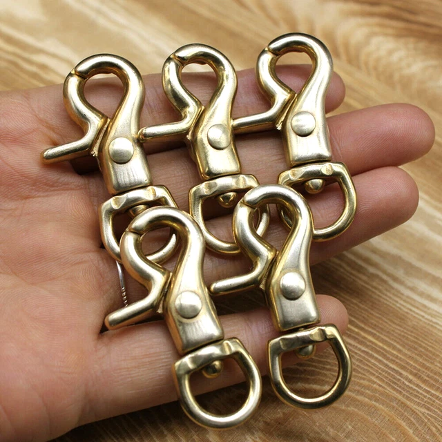 5pcs Brass Snap Spring Hook Clasps Bag Wallet Leather Craft Trigger Hooks