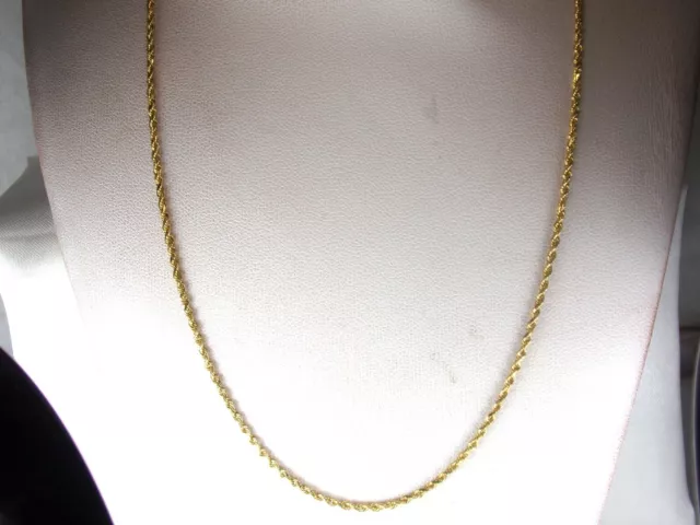 14k Yellow Gold .585 Solid Rope Style Chain 16" Fine Necklace 14k Yellow Gold .585 Solid Rope Style Chain 16" Fine Necklace
