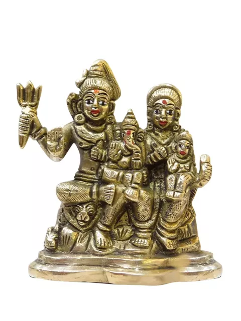 Lord Shiva With His Family Brass Figurine Statue For Home Temple Decor