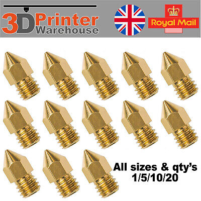 Stampa ugello SOFFIAGGIO TUBO OTTONE PER mk8 Makerbot 3d stampante-Anet m6 15pcs 