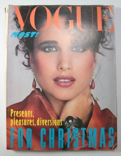 VOGUE MAGAZINE DECEMBER 1982 - Andie McDowell Cover £22.95 - PicClick UK