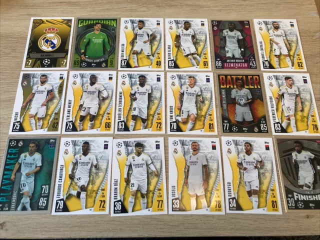 Match Attax 2023/24 23/24 Team Set Of All 18 Real Madrid Cards